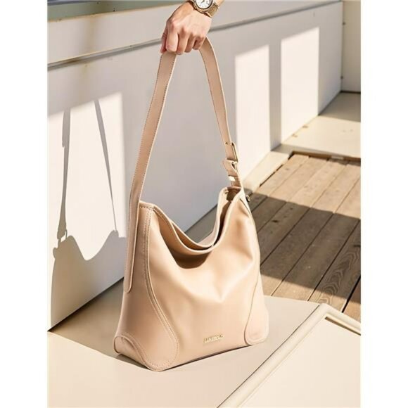 Hobo bag for women vegan leather slouchy shoulder handbag large casual purse - Picture 5 of 7